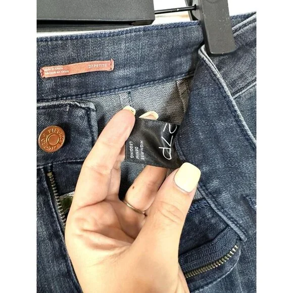 Anthropologie Pilcro High-Rise Denim Legging Women's‎ Sz 27 p Dark Wash Petite - Picture 10 of 14